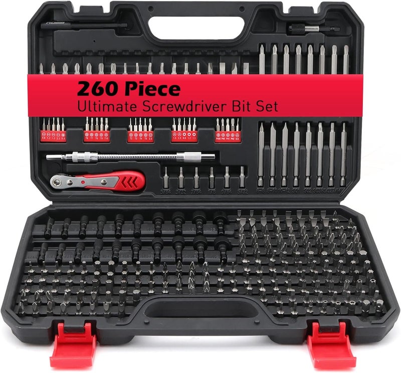 SEDY 260-Piece Ultimate Precision Screwdriver Bit Set, Premium Security Bit Set Includes Magnetic Security Bits, Nut Driver, Ratchet Wrench and Bits Holder - Image 1
